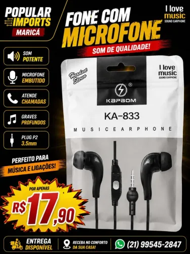 Fone com microfone