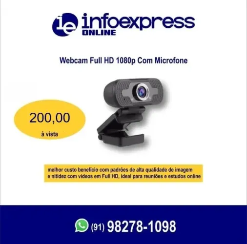 WEBCAM FULL HD 1080p COM MICROFONE