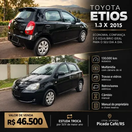 Toyota Etios X 1.3 Flex 16V 5P Mec. 2015