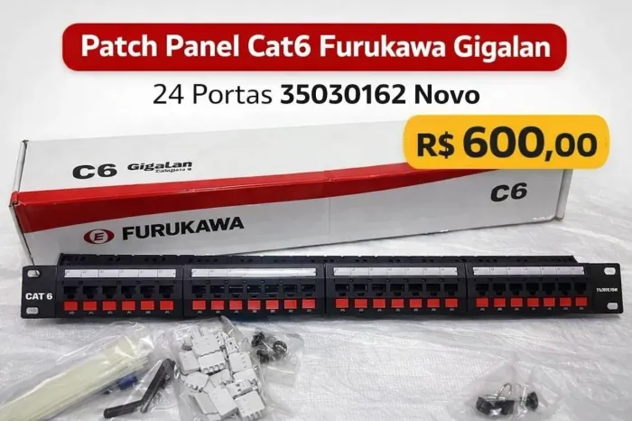 Patch Panel Cat6 Furukawa Gigalan 24 Portas 35030162 Novo