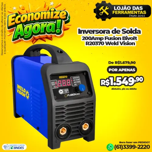 Inversora de Solda 200Amp Fusion Bivolt R20370 Weld Vísion