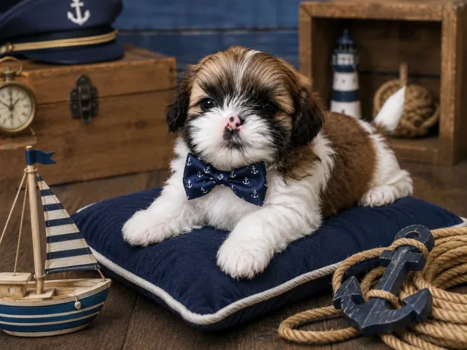 Seu lindo bebê de lhasa apso macho