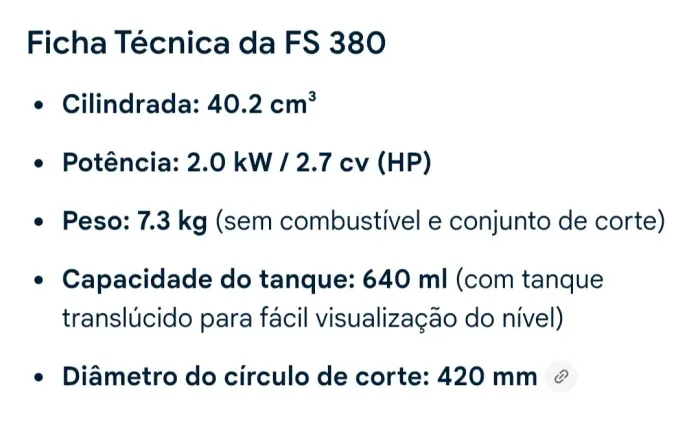 Roçadeira stihll a gasolina