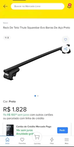 Thule Rack Completo SmartRack XT com Barras de Aço 118cm para Longarina de Teto<br>