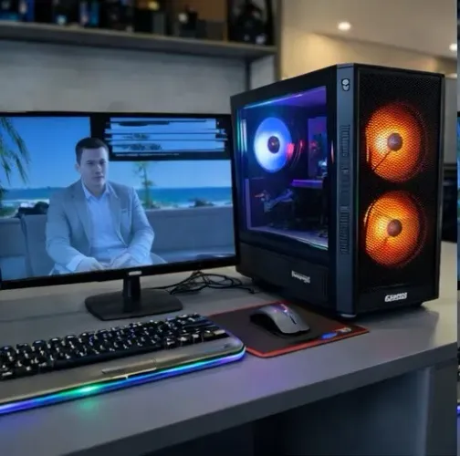 PC Gamer Ryzen 5 5600G, 16 GBs, SSD 512 GBs + Monitor 19, Teclado e Mouse Gamer