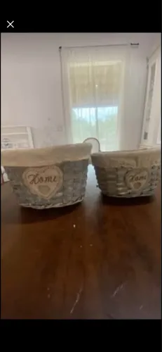 Dupla de Cestaria cachepô vintage 