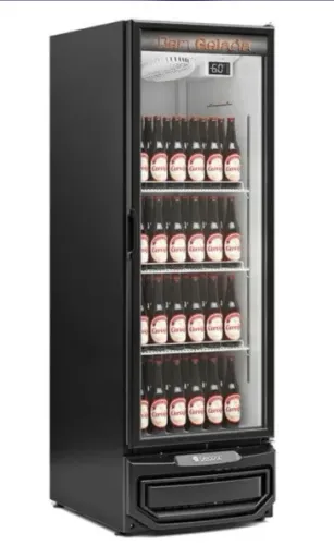 Cervejeira/Expositor Vertical 1 Porta 572L Preta - Gelopar