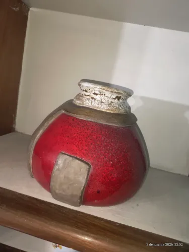 Vaso de cerâmica decorativa vintage 