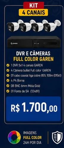Kit de CFTV 4 Câmeras 