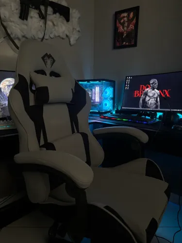 Cadeira Gamer Python Fly em tecido, ângulo ajustável (Cinza Escuro)