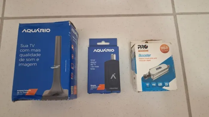Kit 1 antena TV digital e 2 amplificadores de sinal