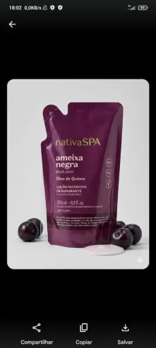 Vende-se refil de creme corporal por $69reais pagamento á vista no dinheiro ou pix