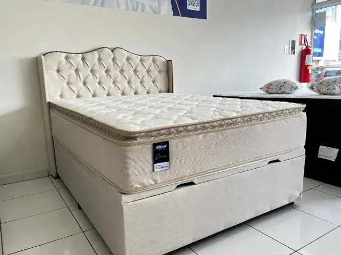 Cama Box com Baú Viúva Nova Colchão Gazin Molas Ensacadas D33 Entrega Imediata!