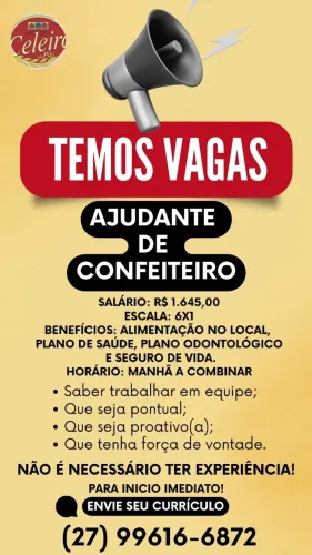 PADARIA COM VAGAS