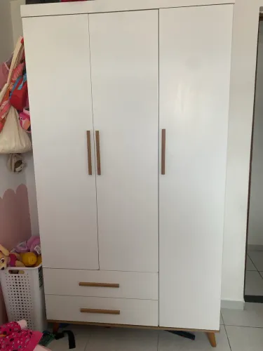Conjunto de Quarto Infantil Retrô - Guarda-Roupa + Cômoda | 100% MDF | MadeiraMadeira