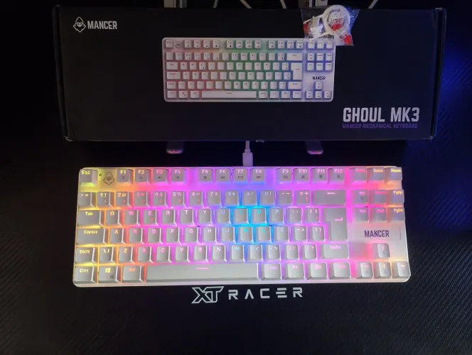 Teclado mecânico Mancer GHOUL MK3 RGB switch huano vermelho novo