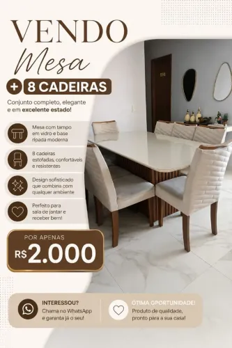 Mesa com 8 cadeiras