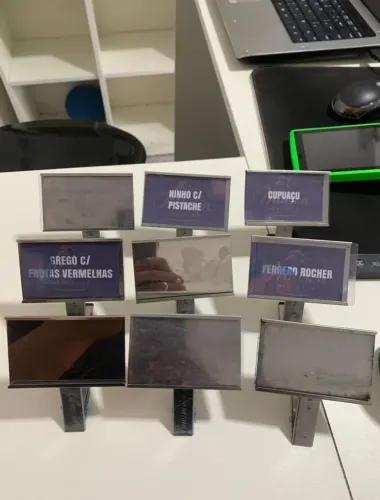 VENDO DISPLAY DE IDENTIFICAÇÃO EM AÇO INOXIDÁVEL COM PRESILHA PARA GELLATO E AÇAÍ 