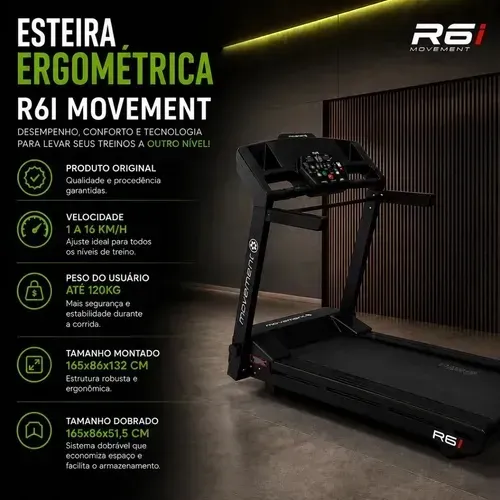 Esteira Movement R6i | Pouquíssimo Uso | NF | R$ 5.000 | 10x
