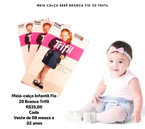 Meia-calça Infantil Fio 20 Branca Trifil