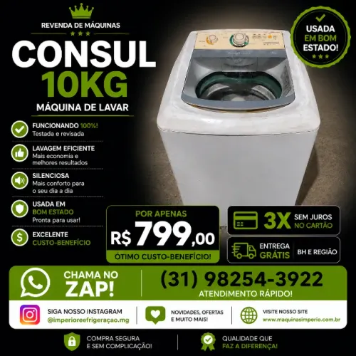 Máquina de Lavar Consul 10kg - Funcionando 100% | Revisada e Testada