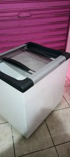 Freezer metalfrio 180L expositor horizontal tampa de vidro dupla ação