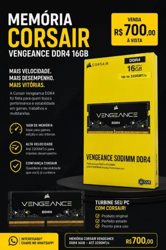 Memória CORSAIR DDR 4 16 GB
