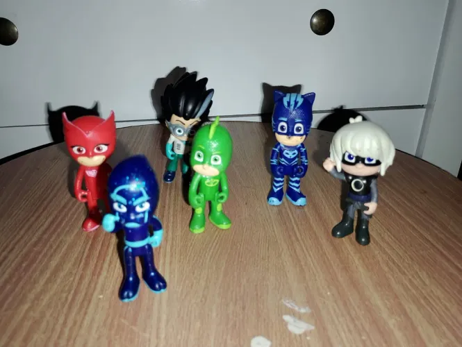 Lote 6 Bonecos PJ Masks Originais - Heróis E Vilões Completos