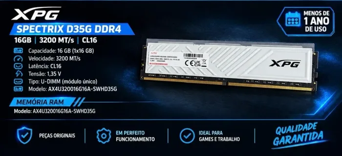 Memória RAM 16gb 3200 MHz DDR4
