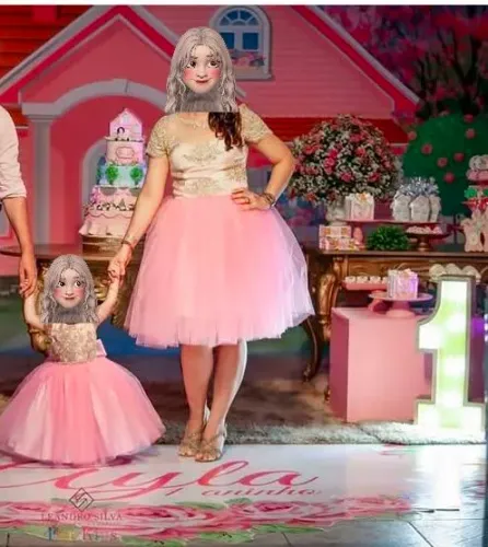 Vestido Mãe e Filha aniversário 1 ano