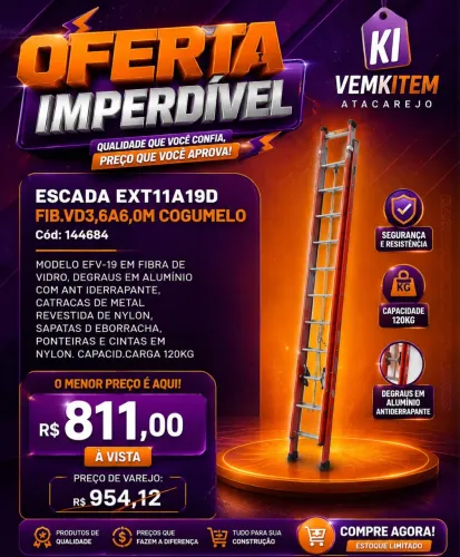 Escada fibra de vidro marca cogumelo