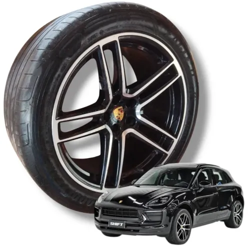 Roda Estrela Liga Leve Aro 20 Porsche Macan Original Detalhe Preto