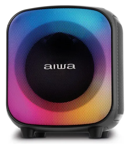 Caixa de som partybox AIWA + 2 Microfones s/ fio TOMATE