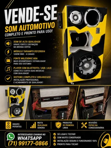 ? VENDE-SE SOM AUTOMOTIVO COMPLETO - PRONTO PARA USO! ?