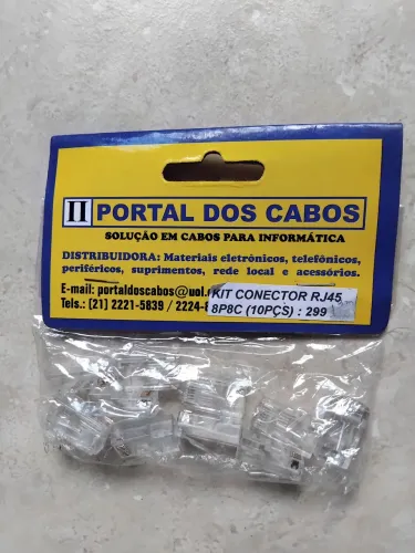 Conector RJ45 kit com 10 peças 