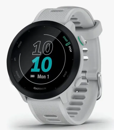 Smartwatch Garmin Forerunner 55, Tela LCD MIP 1.04", Pulseira Branca 