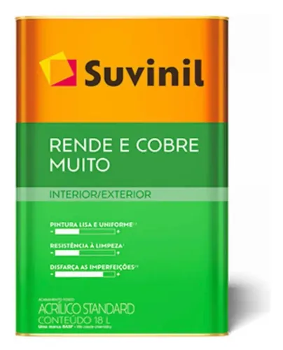 Tinta Suvinil Rende e Cobre Muito fosco de 18L - Algodão Egípicio