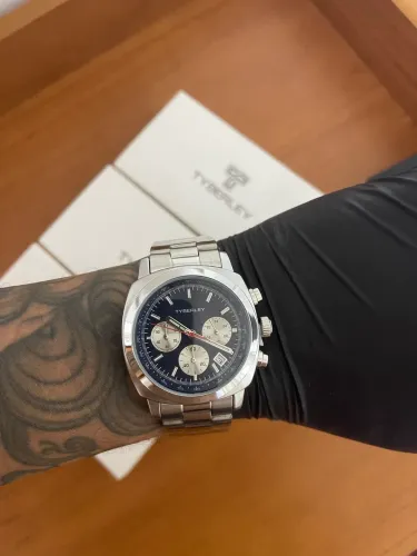 Relógio Masculino TYBERLEY Novo Panda Quartz Luminoso com Calendário, Cronógrafo Esportivo