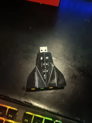 Placa De Som Knup 7.1kpt65 Usb Gamer 7 Canais