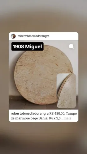 Tampo de mármore bege Bahia 94 cm