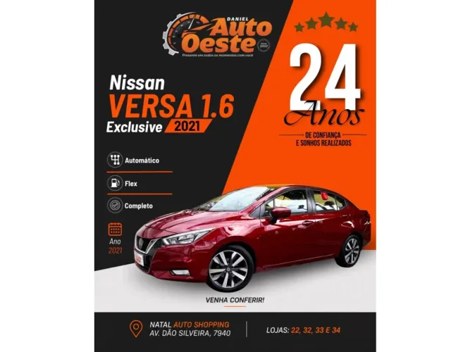Nissan Versa Exclusive 1.6 16V Flex AUT 2021