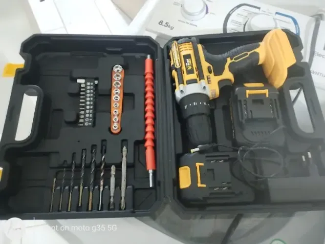 Parafusadeira Furadeira De Impacto The Black Tools Profissional TB-21PX 2 Baterias ComMala