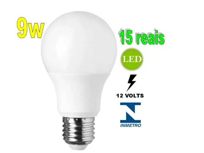 Lâmpada de Led 9w 12v bateria painel solar