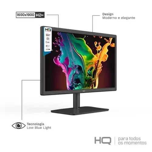 Monitor 19.5" HQ LED, Widescreen, 75Hz, HD, HDMI, VGA, VESA, Ajuste de inclinação - M20HQ