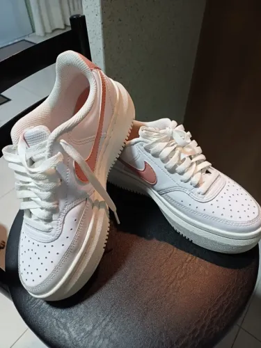 Tênis Nike Court Vision Alta Feminino Branco/Rosa ORIGINAL