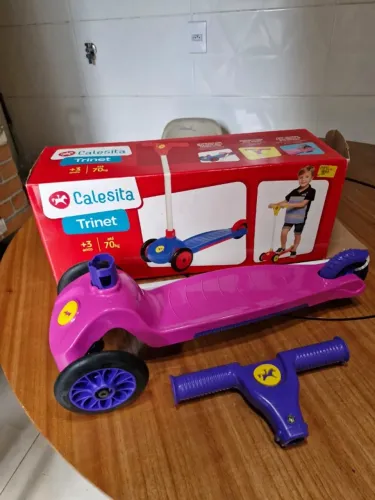 Patinete Infantil Calesita Trinet Rosa 3 Rodas - Novo