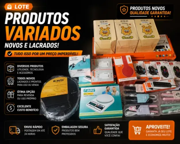 Lote de produtos variados ,Novos
