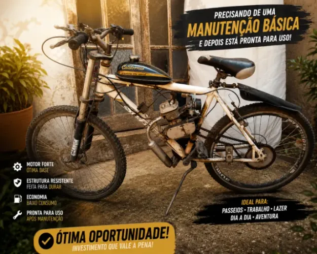 Bicicleta Motorizada 2 Tempos com Aro VMAX - Estrutura Boa 