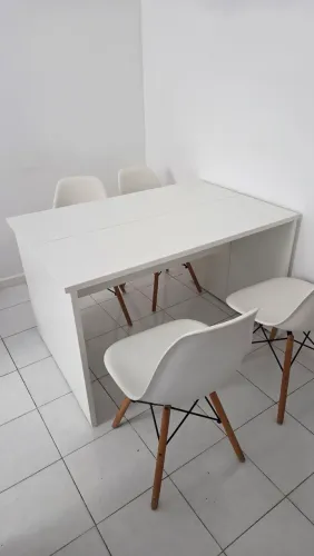 Mesa Dobrável 4 lugares branca