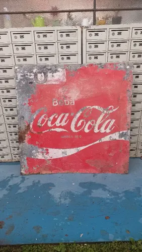 Placa Coca Cola. Galvanizada. 1 x 1 metro. 400,00
